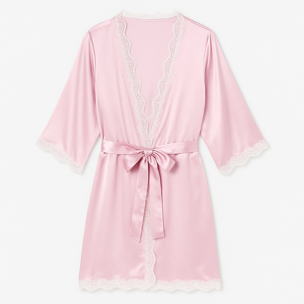 Chemise de Nuit Satinée à Dentelle – Aurore Silencieuse