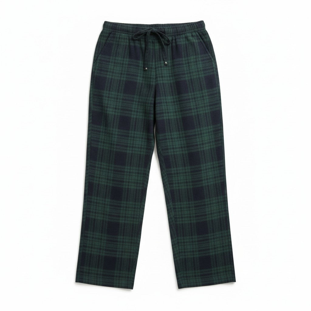 Pantalon Pyjama à Carreaux Taille Nouée – Charme Douillet