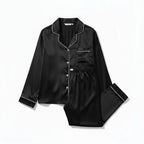 Ensemble Pyjama Satiné Chemisier et Pantalon – Nuit Élégante