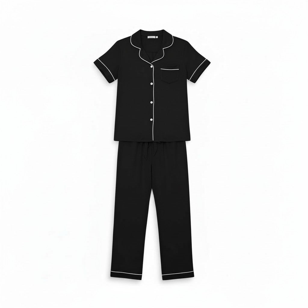 Ensemble Pyjama Chemisier et Pantalon – Tendresse Brodée