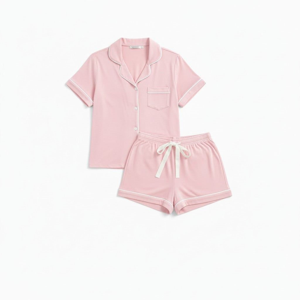 Ensemble Pyjama Chemise Manches Courtes et Short – Éveil Naturel