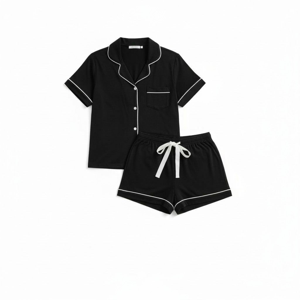 Ensemble Pyjama Chemise Manches Courtes et Short – Éveil Naturel