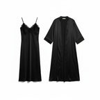 Ensemble Pyjama Satiné Robe et Gilet – Éclat Relié