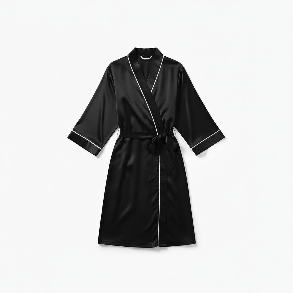 Chemise de Nuit Satinée Longue – Clair de Brume