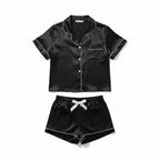 Ensemble Pyjama Chemisier et Short Satinés – Satin d’Aurore