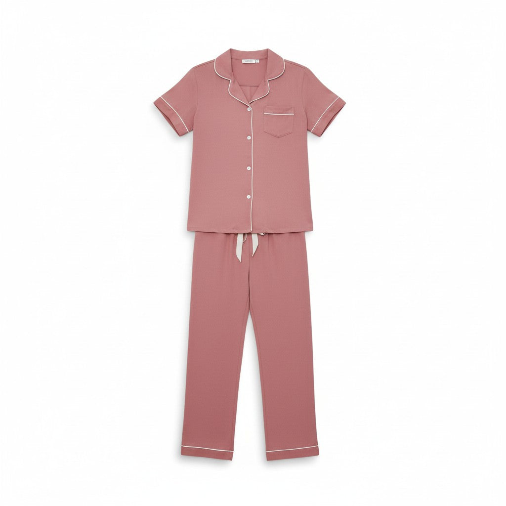 Ensemble Pyjama Chemisier et Pantalon – Tendresse Brodée