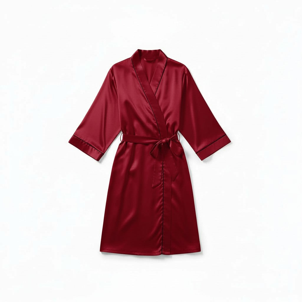 Chemise de Nuit Satinée Longue – Clair de Brume