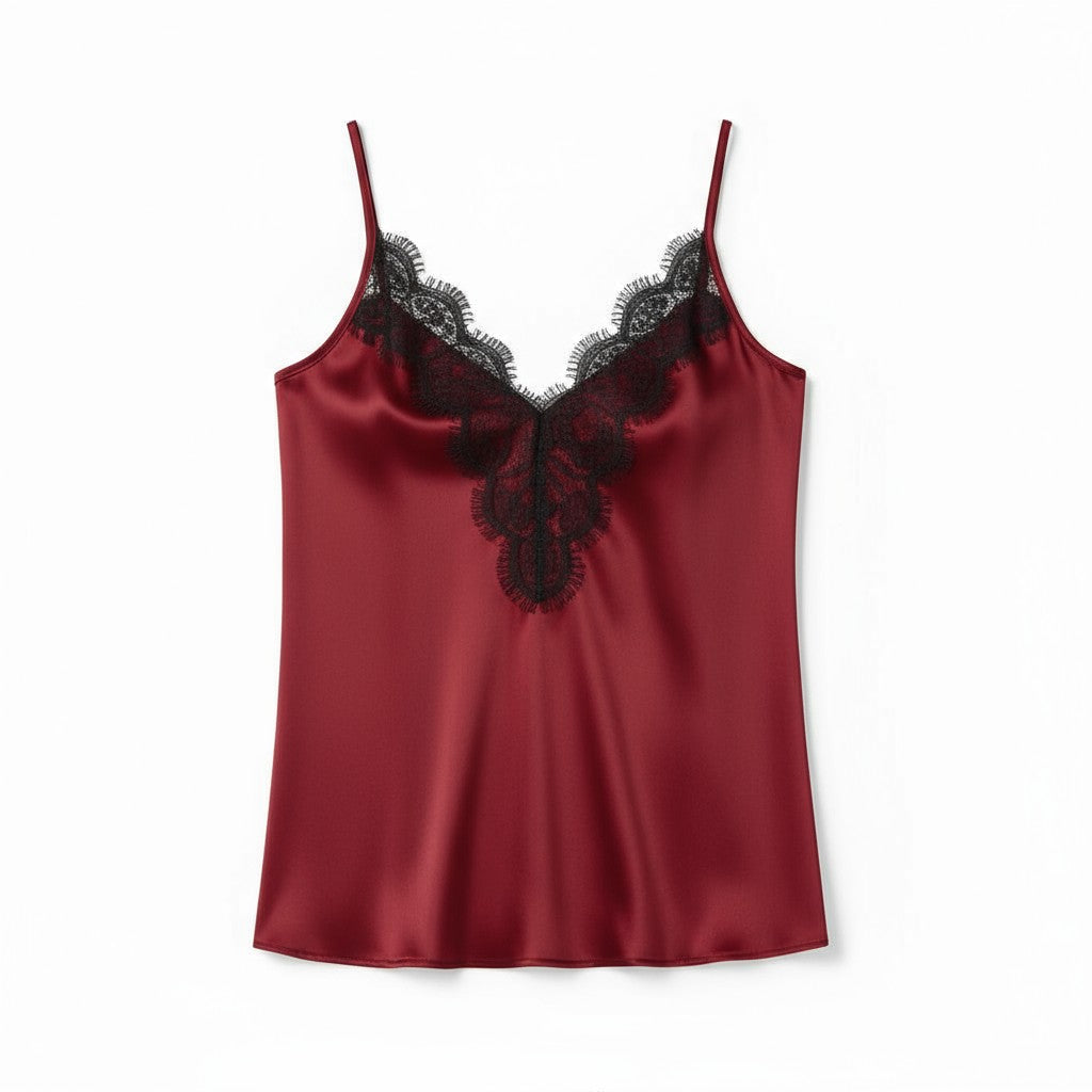 Ensemble Pyjama Satiné et Dentelle – Douce Séduction