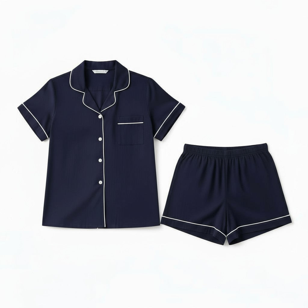 Ensemble  Pyjama Chemise Manches Courtes et Short – Éveil Naturel