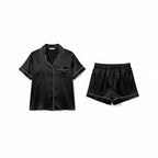 Ensemble Pyjama Chemisier et Short Satinés – Satin d’Aurore
