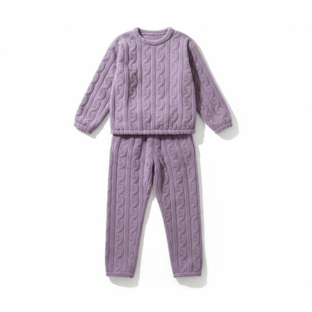 Ensemble Pyjama Polaire Manches Longues et Pantalon – Douce Étreinte
