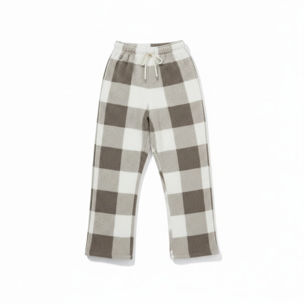Pantalon Pyjama Chaud en Polaire Motif Carreaux - Carreaux Enflammés