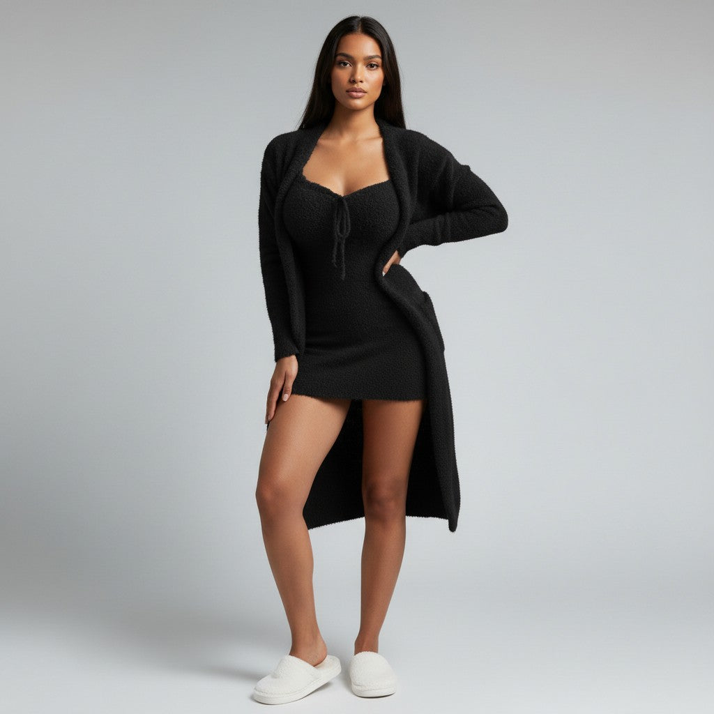 Ensemble Pyjama Robe Cocooning Chaude – Câlin Sucré