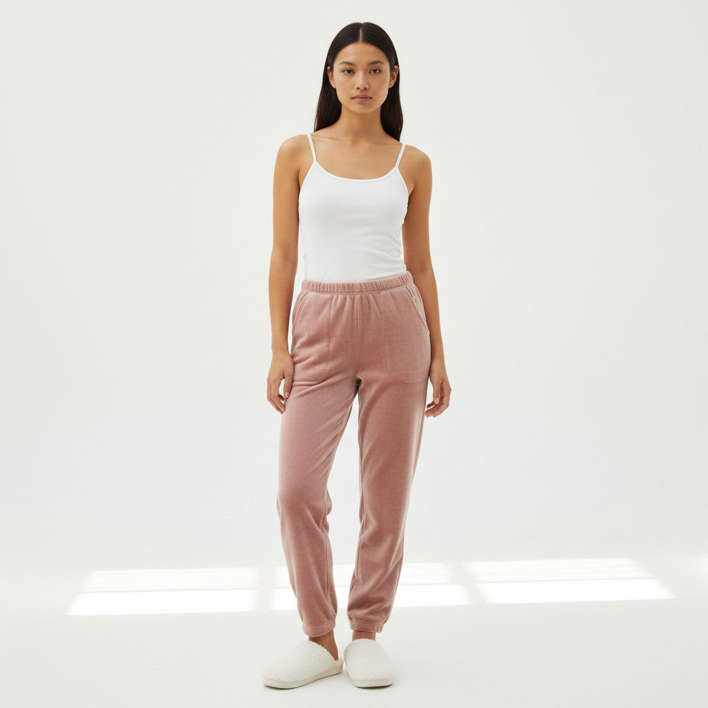 Pantalon Pyjama Polaire Duveteux – Brume d’Hiver