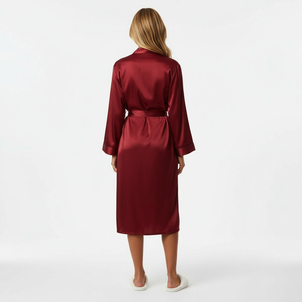 Chemise de Nuit Satinée Longue – Clair de Brume