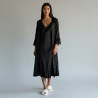 Ensemble Pyjama Satiné Robe et Gilet – Éclat Relié