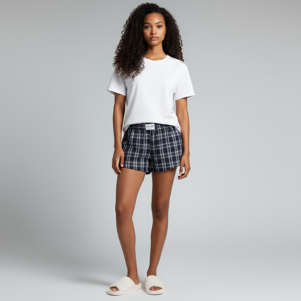 Short à Carreaux – Style Serein