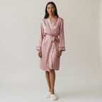 Chemise de Nuit Satinée Longue – Clair de Brume