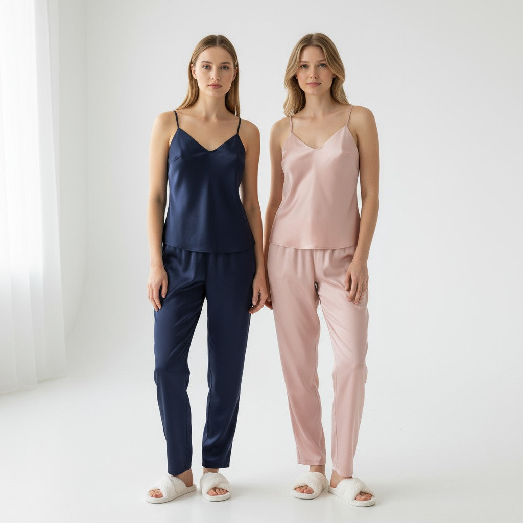 Ensemble Pyjama Débardeur et Pantalon Satinés (Lot de 2) – Reflet Satiné
