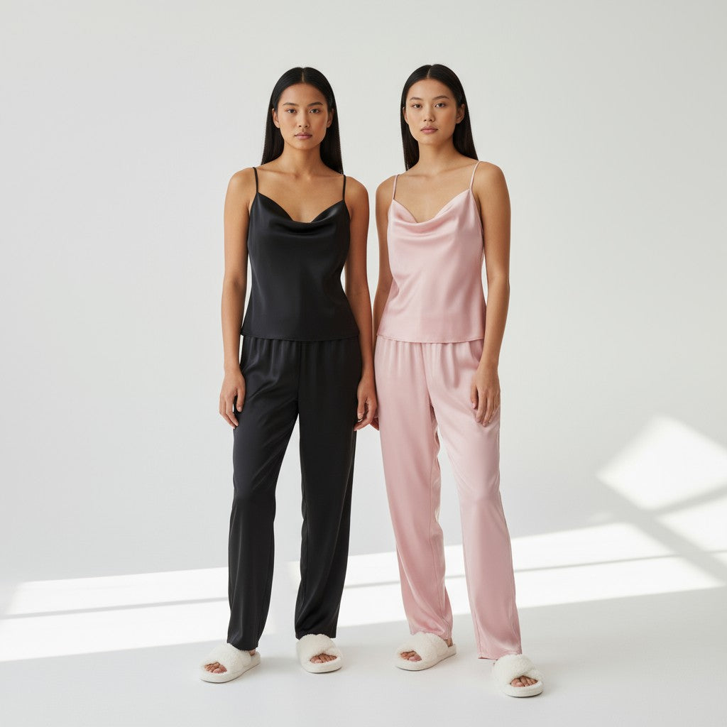 Ensemble Pyjama Débardeur et Pantalon Satinés (Lot de 2) – Reflet Satiné