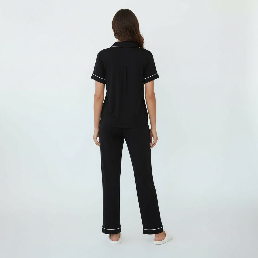 Ensemble Pyjama Chemisier et Pantalon – Tendresse Brodée