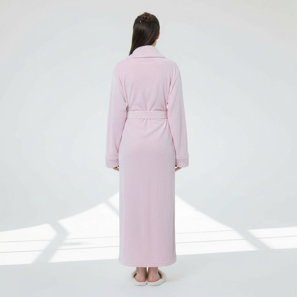Peignoir Doux Long à Ceinture – Cocon Velours
