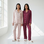 Ensemble Pyjama Chemise et Pantalon Satinés (Lot de 2) – Accord Satiné