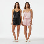 Ensemble Pyjama Débardeur et Short Satinés (Lot de 2) – Souffle Satiné