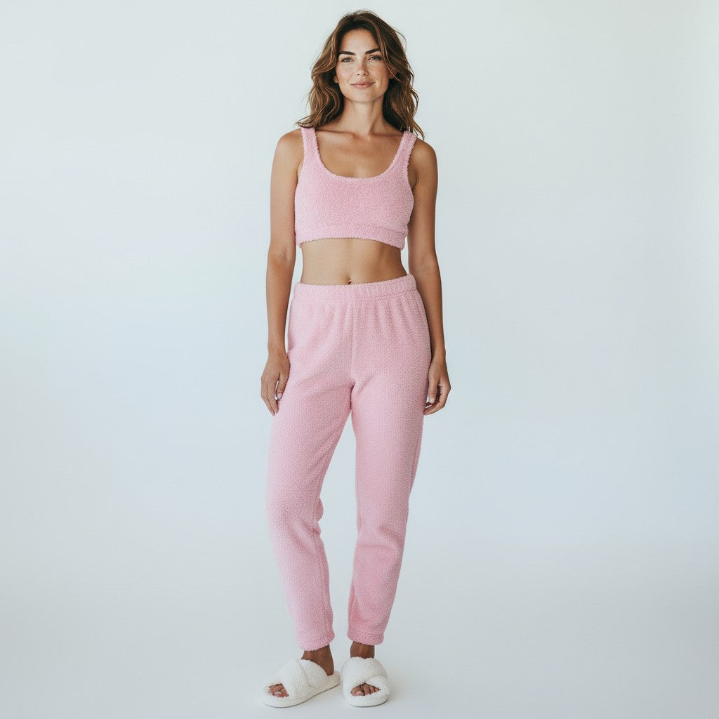 Ensemble Pyjama Polaire Duveteux Débardeur et Pantalon – Cocon Polaire