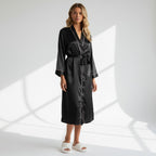 Chemise de Nuit Satinée Longue – Clair de Brume