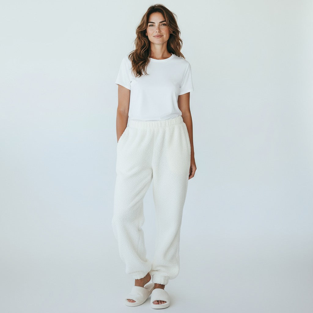 Pantalon Pyjama Polaire Duveteux – Brume d’Hiver