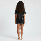 Ensemble Pyjama Chemisier et Short Satinés – Satin d’Aurore