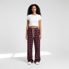 Pantalon à Carreaux Taille Nouée – Charme Douillet