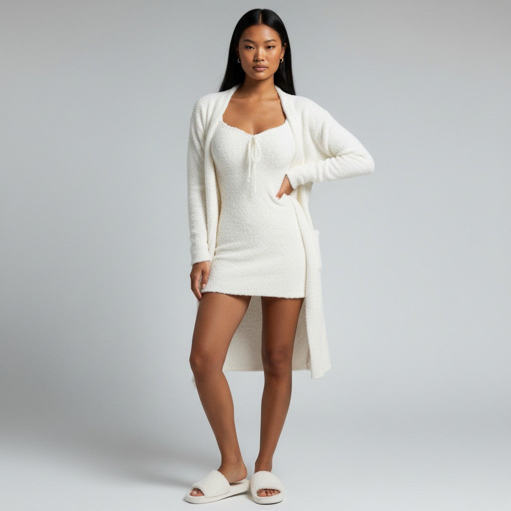 Ensemble Pyjama Robe Cocooning Chaude – Câlin Sucré