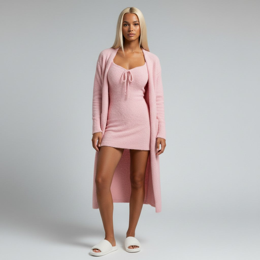 Ensemble Pyjama Robe Cocooning Chaude – Câlin Sucré