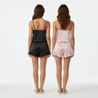 Ensemble Pyjama Débardeur et Short Satinés (Lot de 2) – Souffle Satiné