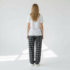 Pantalon à Carreaux Taille Nouée – Charme Douillet