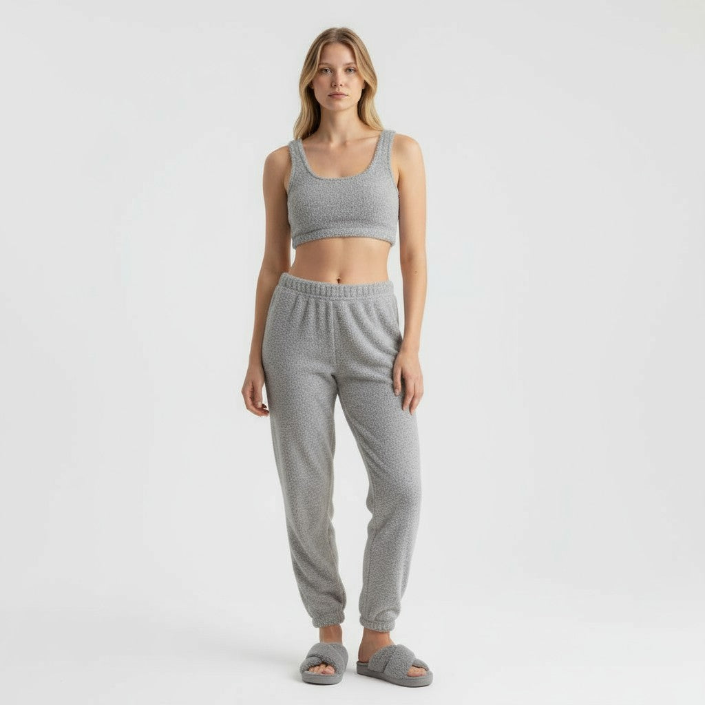 Ensemble Pyjama Polaire Duveteux Débardeur et Pantalon – Cocon Polaire