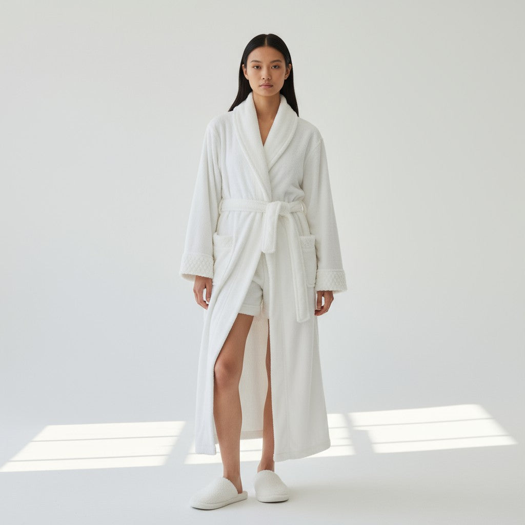 Peignoir Doux Long à Ceinture – Cocon Velours