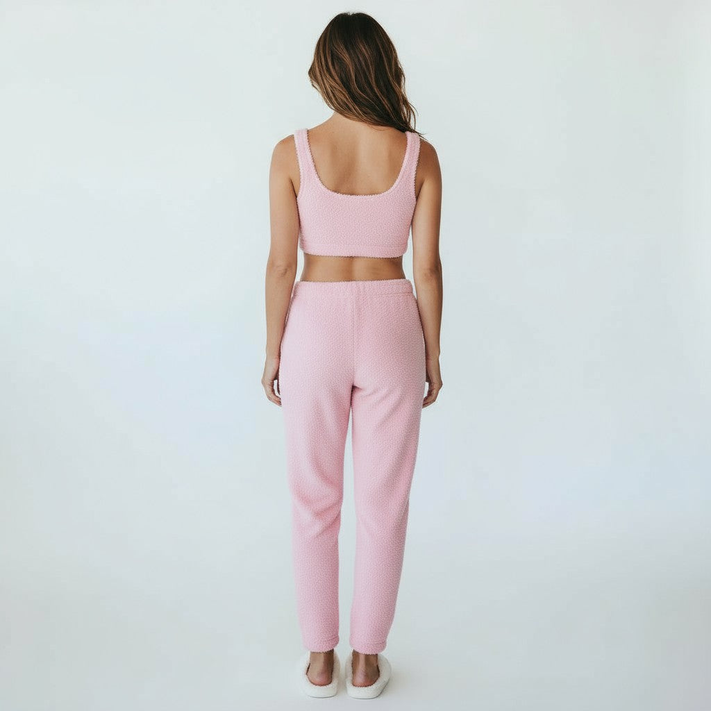 Ensemble Pyjama Polaire Duveteux Débardeur et Pantalon – Cocon Polaire