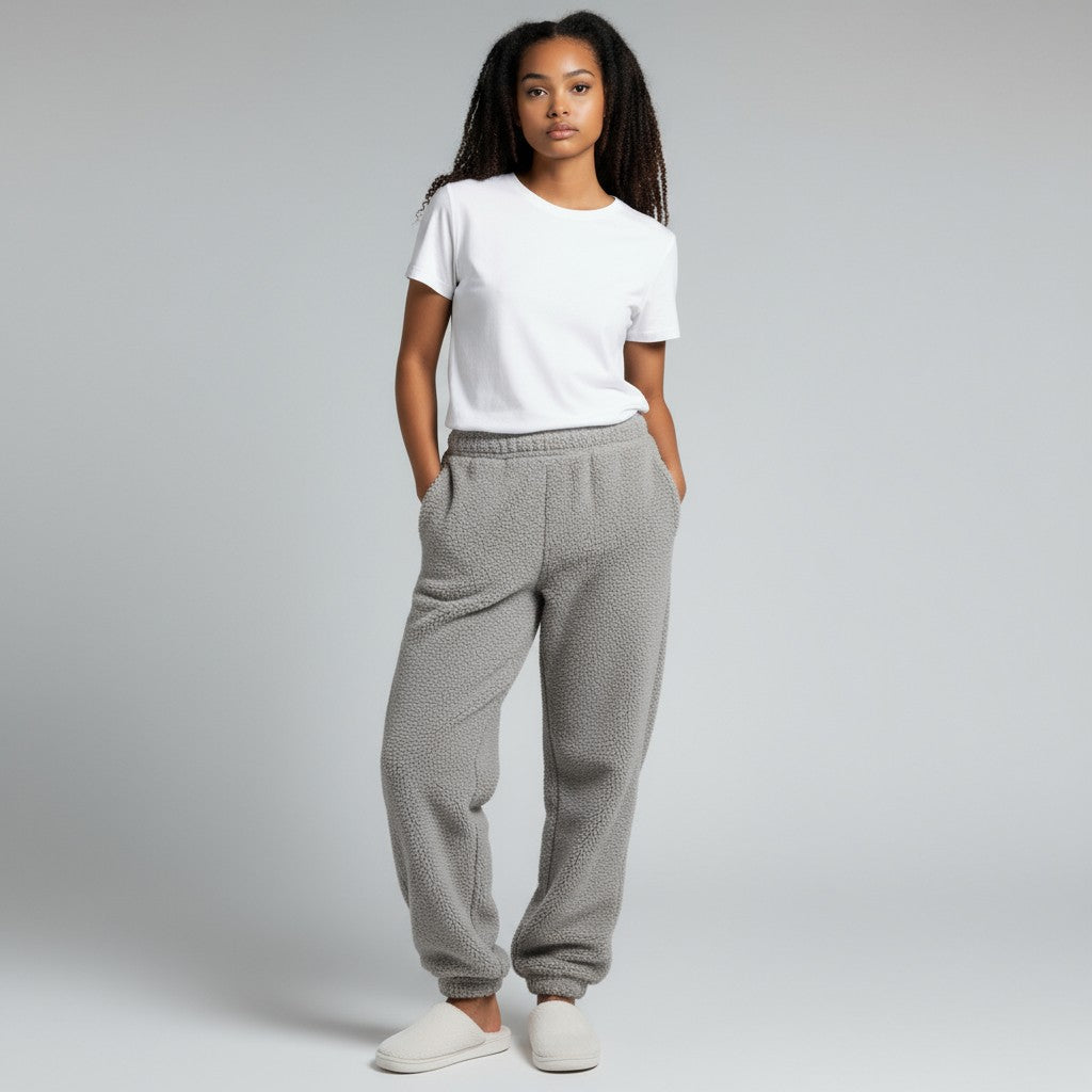 Pantalon Pyjama Polaire Duveteux – Brume d’Hiver
