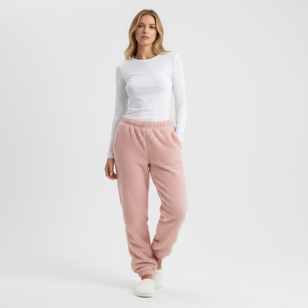 Pantalon Pyjama Polaire Duveteux – Brume d’Hiver