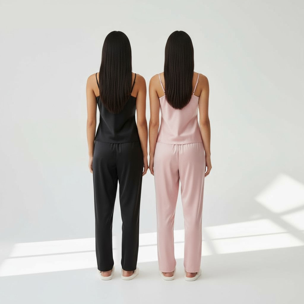 Ensemble Pyjama Débardeur et Pantalon Satinés (Lot de 2) – Reflet Satiné