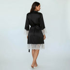 Ensemble Pyjama Satiné Robe Courte et Gilet – Éclat Léger