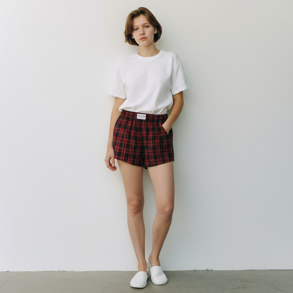 Short à Carreaux – Style Serein