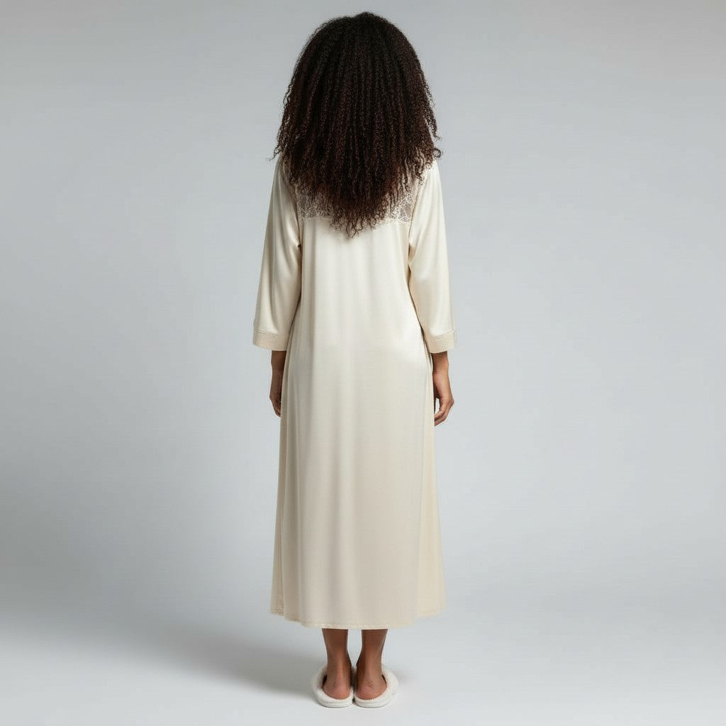 Ensemble Pyjama Satiné Robe et Gilet – Éclat Relié